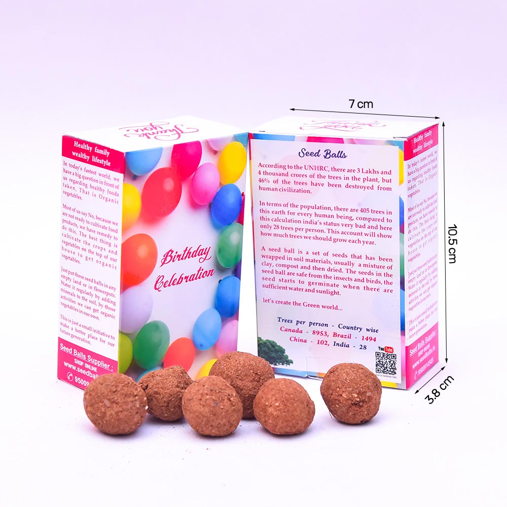 Birthday Return Gift, Pack of 5 Seed Balls ( Print language English )