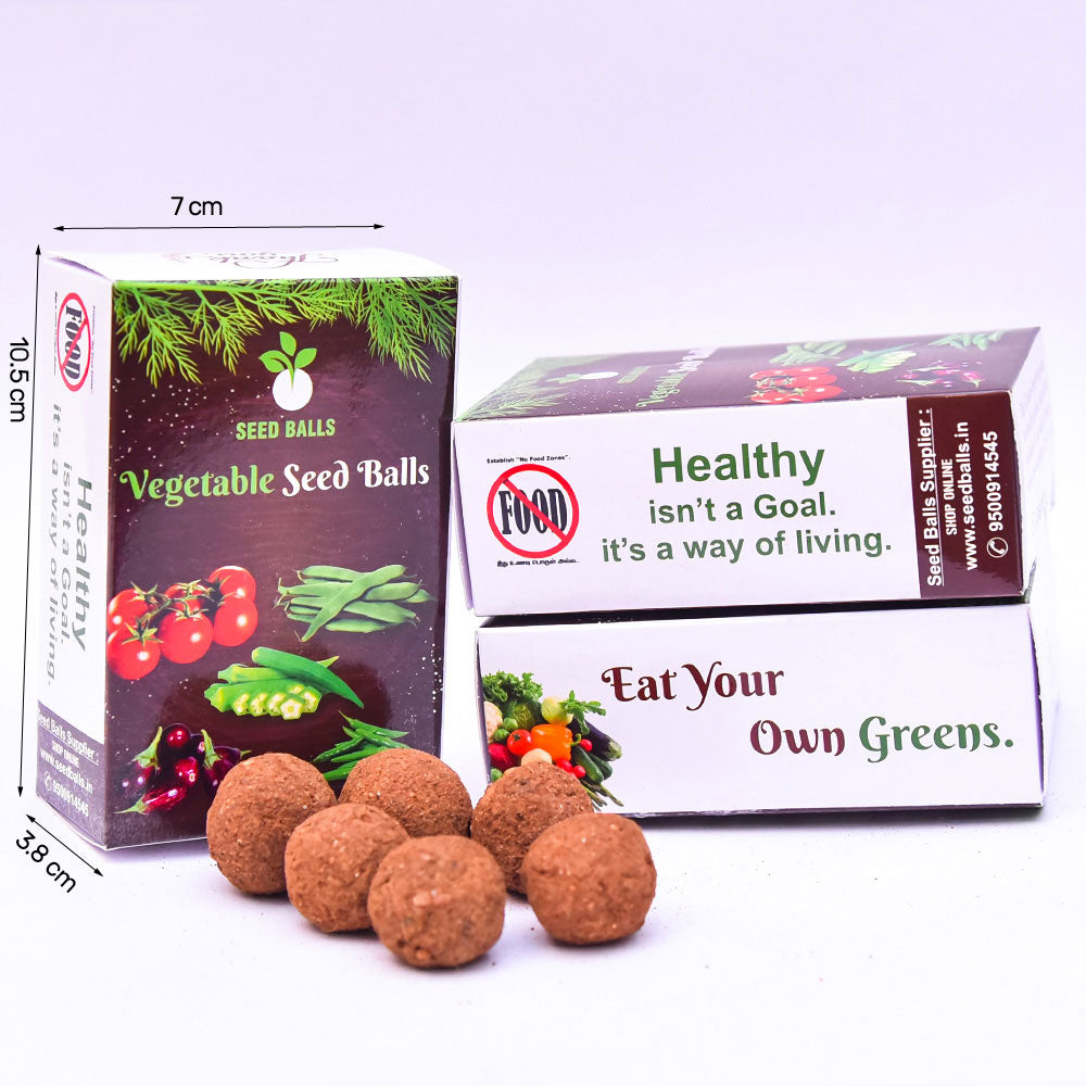 Vegetable Seed Balls. Pack of 6 Seed Balls ( Print language English )