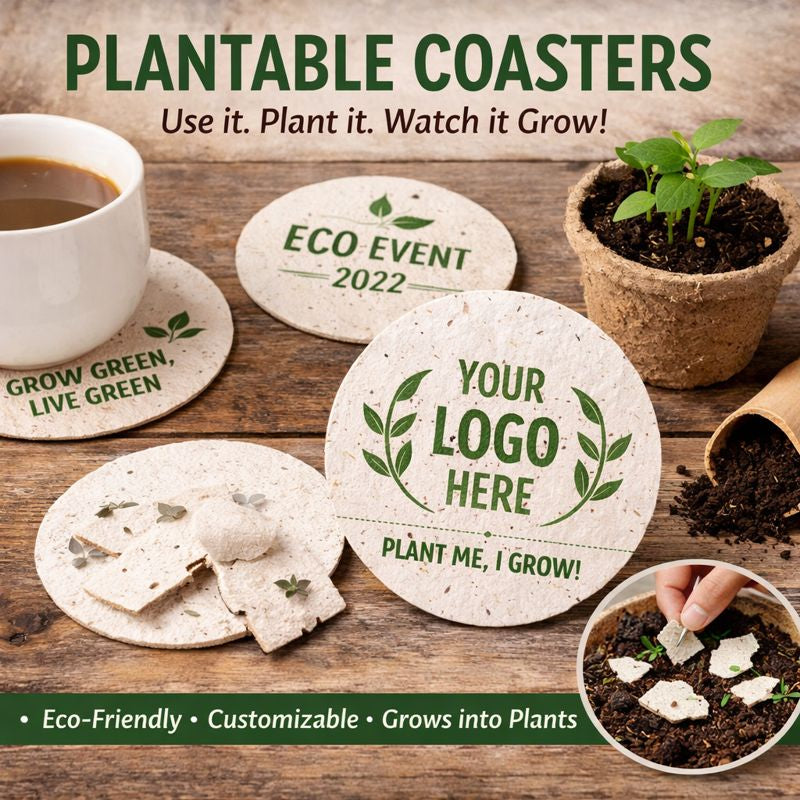 Plantable Coasters | Eco-Friendly Seed Paper Coasters for Corporate ...