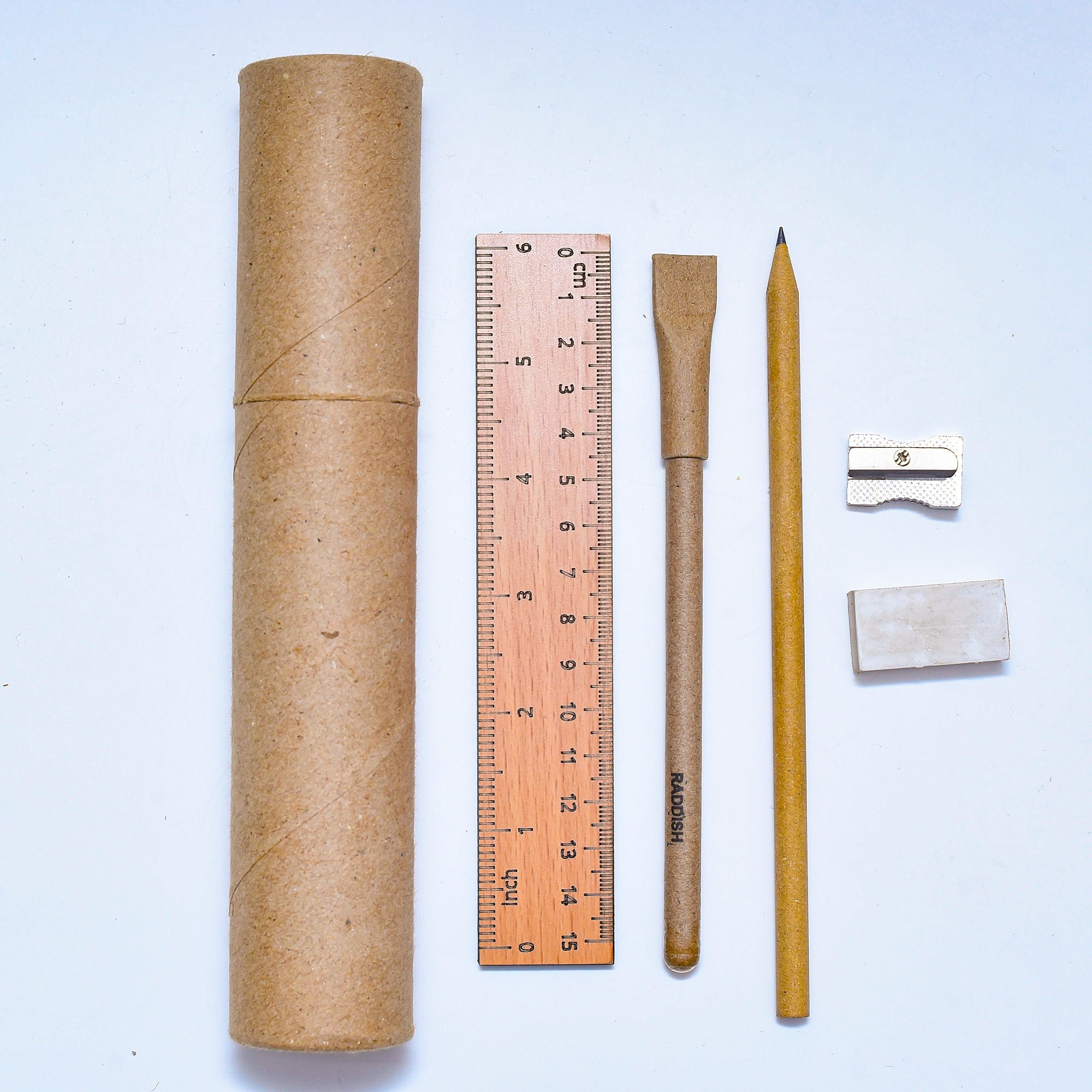Eco-Friendly Stationery Kit – Seed Pen, Recycled Pencil, Wooden Ruler & More (Plastic-Free!)