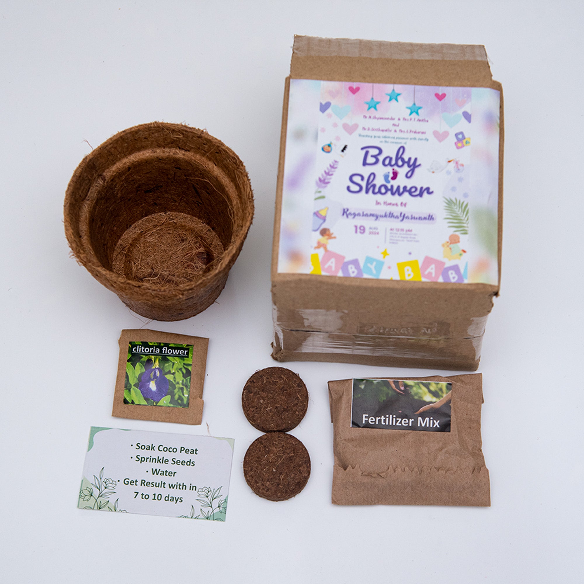 plant seeds return gifts Eco-Friendly Plantable DIY Grow Kit—Perfect Return Gift with Coir Pot, – seedballs