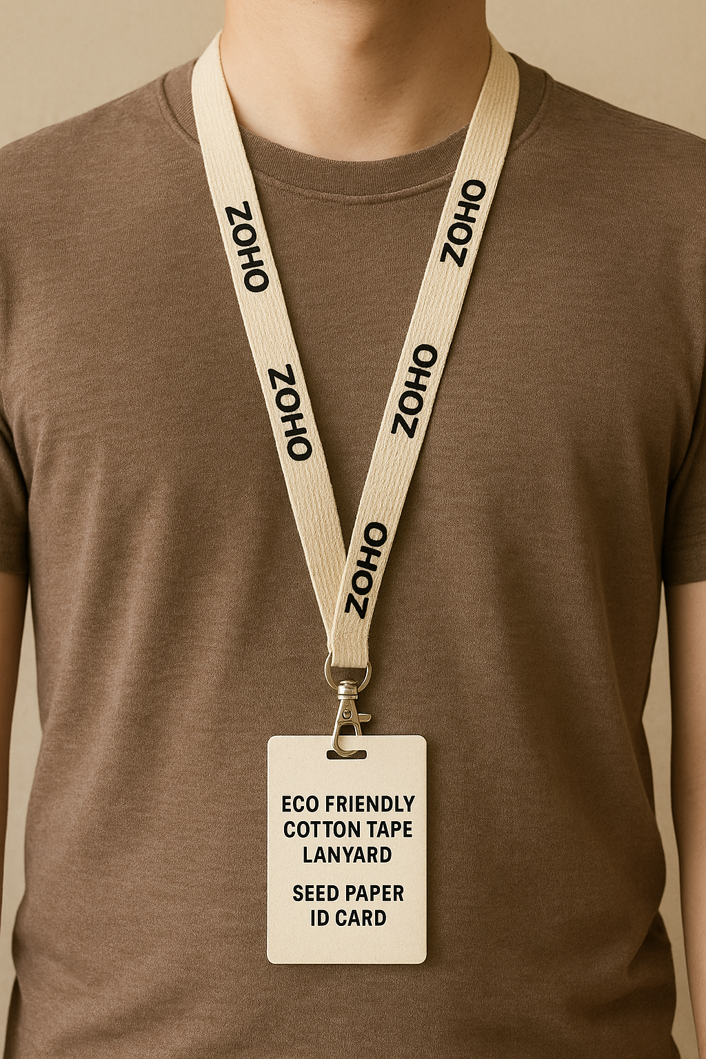 Eco-Friendly Custom Cotton Lanyard with Logo & Personalized Plantable Seed Paper ID Card – Perfect for Corporate Events