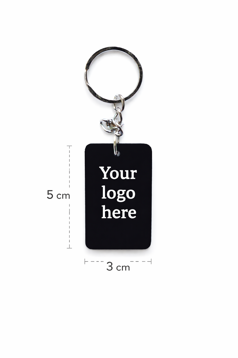 Custom acrylic rectangle keychain with engraved logo branding| lightwe ...