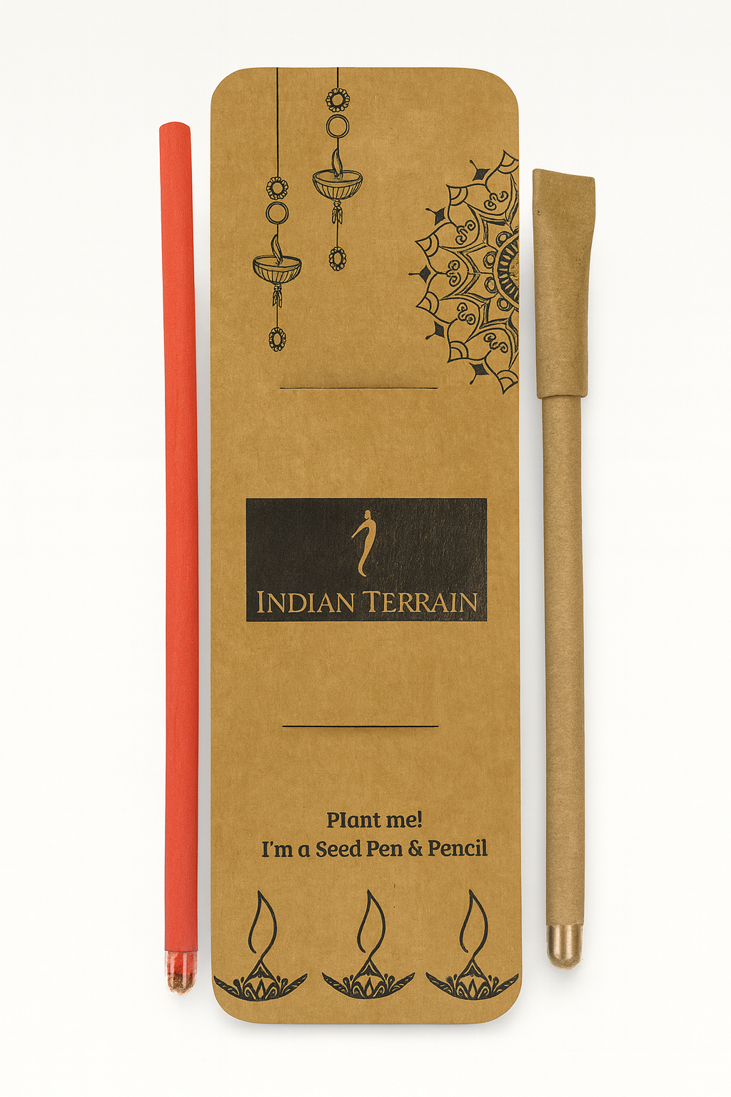 Eco-Friendly Plantable Seed Pencil & Recycled Paper Pen Set with Custom Branding Card – Perfect Sustainable Corporate Diwali Gift