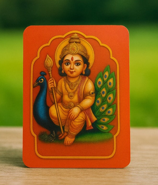 Divine Blessings Fridge Magnet - Lord Muruga (Ideal Return Gift for Poojas & Weddings)