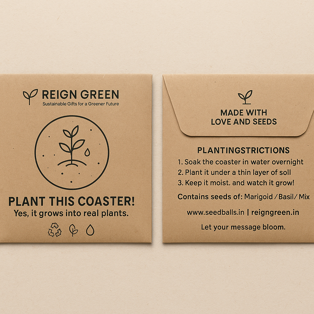 Plantable Seed Paper Coasters – Eco-Friendly & Growable Gifts