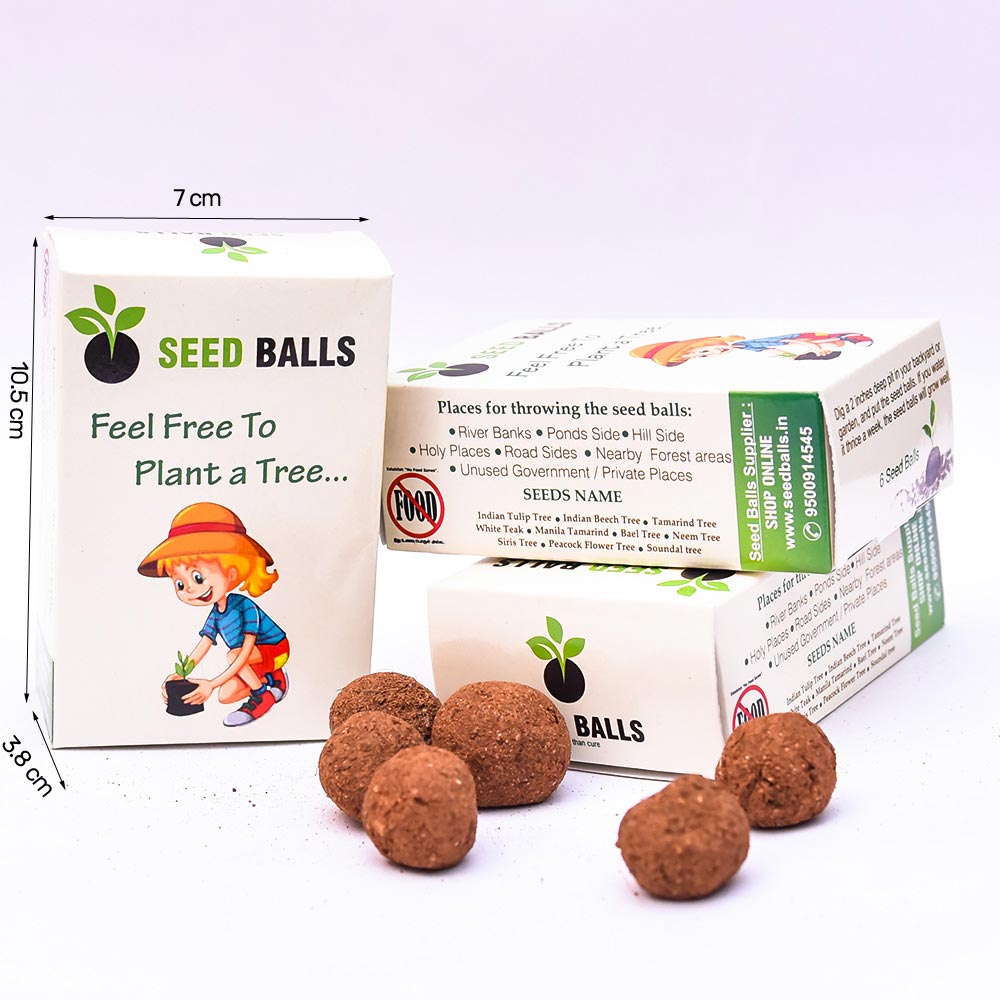 Return Gift, Pack of 6 Seed Balls. ( Print language English )